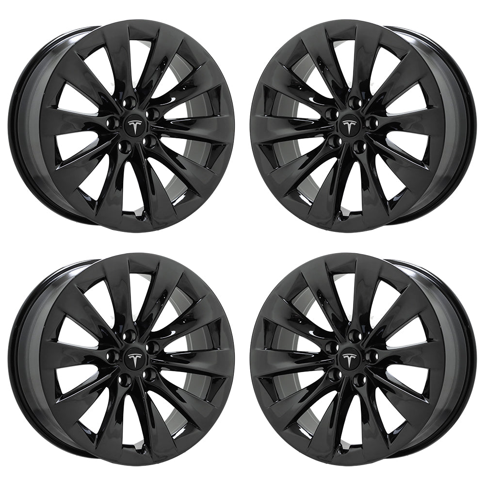 20" Tesla Model X Black Chrome PVD wheels rims Factory OEM set 97800 97801